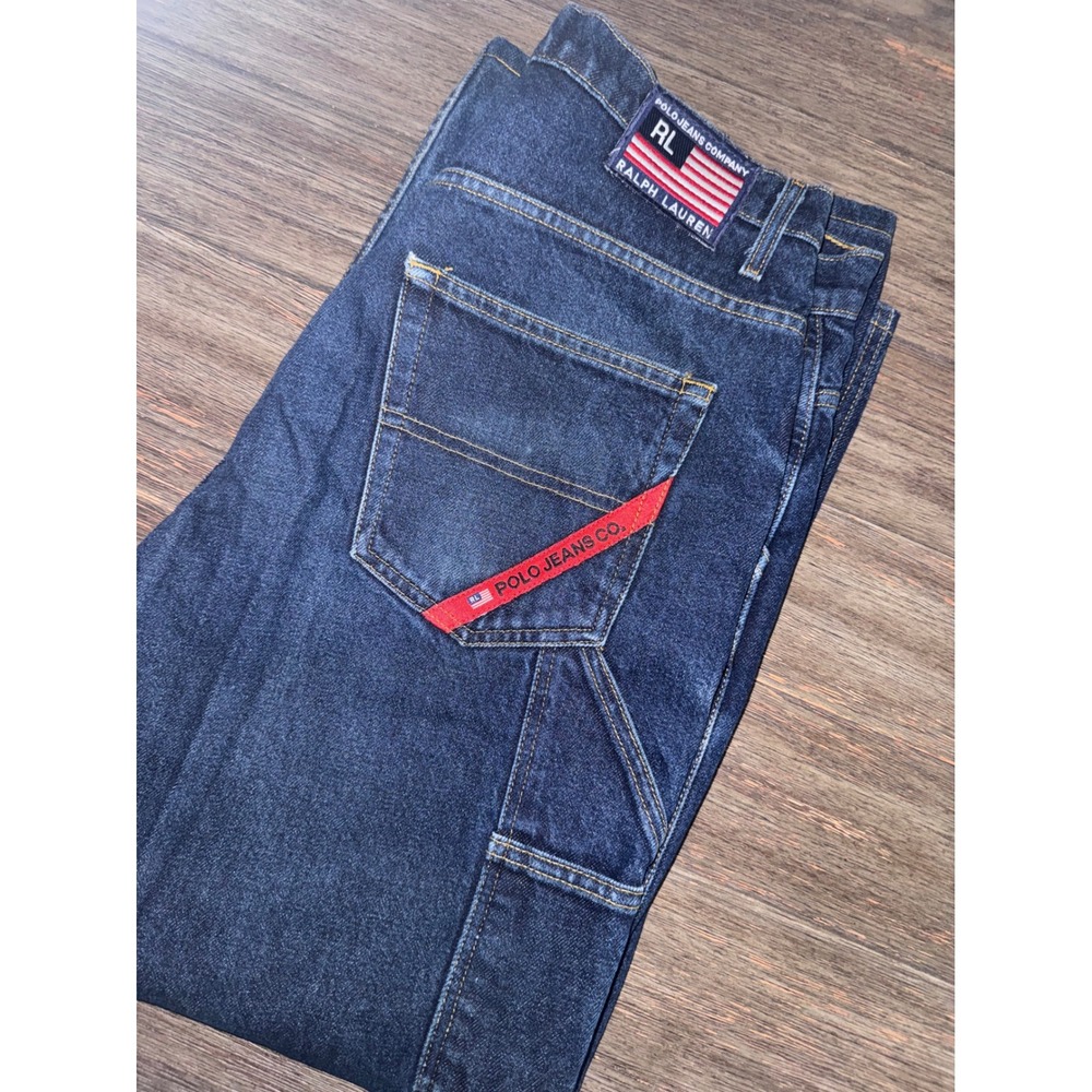 Vintage/ Y2K Polo Jeans Co Ralph Lauren Mens 36x34 Worker Strip Pant Carpenter